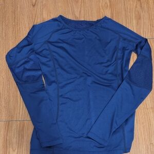 Blue Long Sleeve Athletic Top